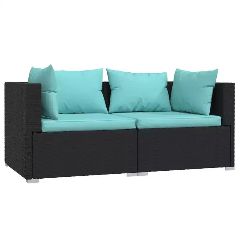 vidaXL loungeset voor terras, 3-delige hoekbank met kussens, PE-rattan