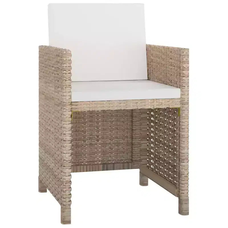 vidaXL eethoek voor op het terras met kussens, tafel en stoelen, 13-delig, polyrotan