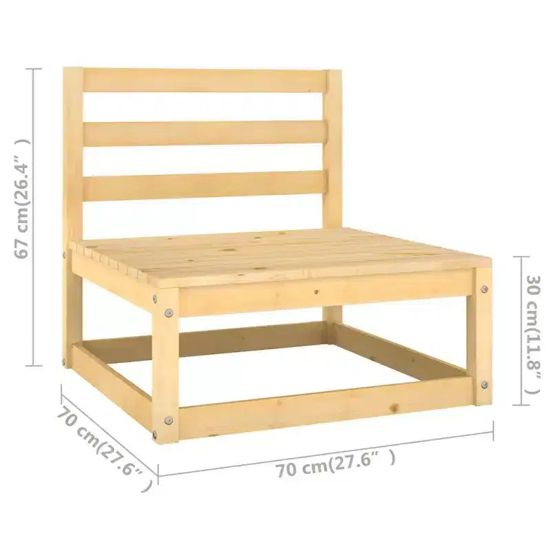 vidaXL Patio Furniture Set 5 Piece Outdoor Sectional Sofa Solid Wood Pine