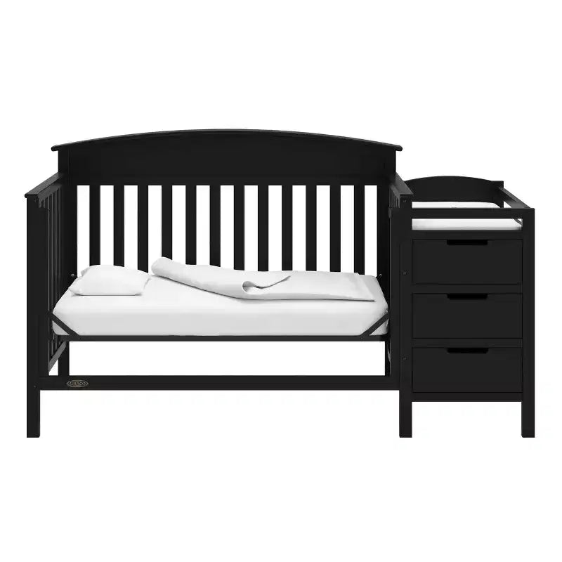 4-in-1 Convertible Crib and Changer with Attached Changing Table