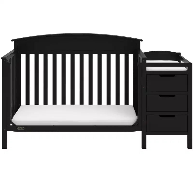 4-in-1 Convertible Crib and Changer with Attached Changing Table