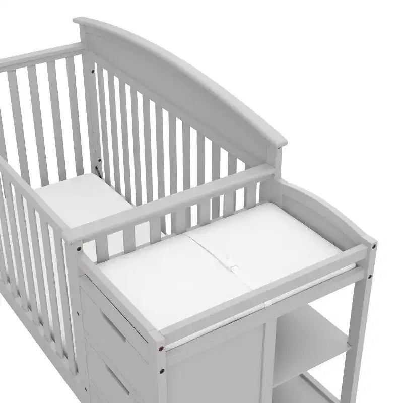 4-in-1 Convertible Crib and Changer with Attached Changing Table