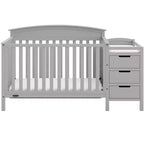 4-in-1 Convertible Crib and Changer with Attached Changing Table