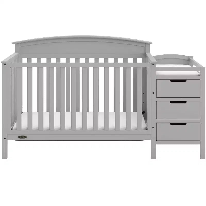 4-in-1 Convertible Crib and Changer with Attached Changing Table