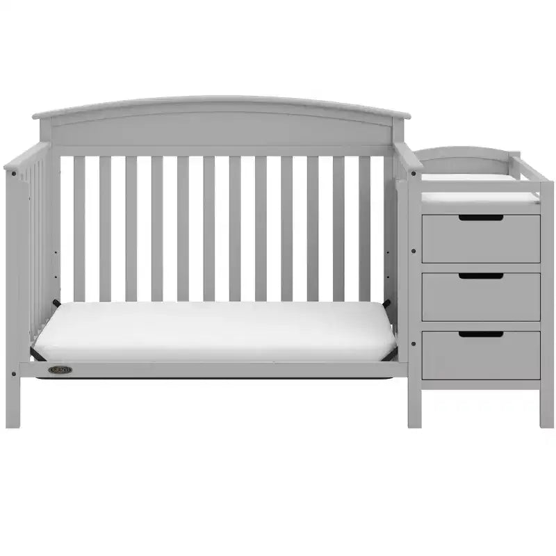 4-in-1 Convertible Crib and Changer with Attached Changing Table