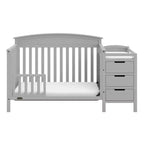 4-in-1 Convertible Crib and Changer with Attached Changing Table