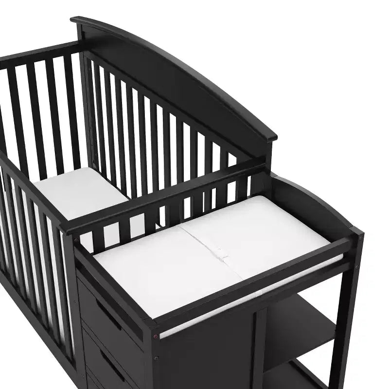 4-in-1 Convertible Crib and Changer with Attached Changing Table