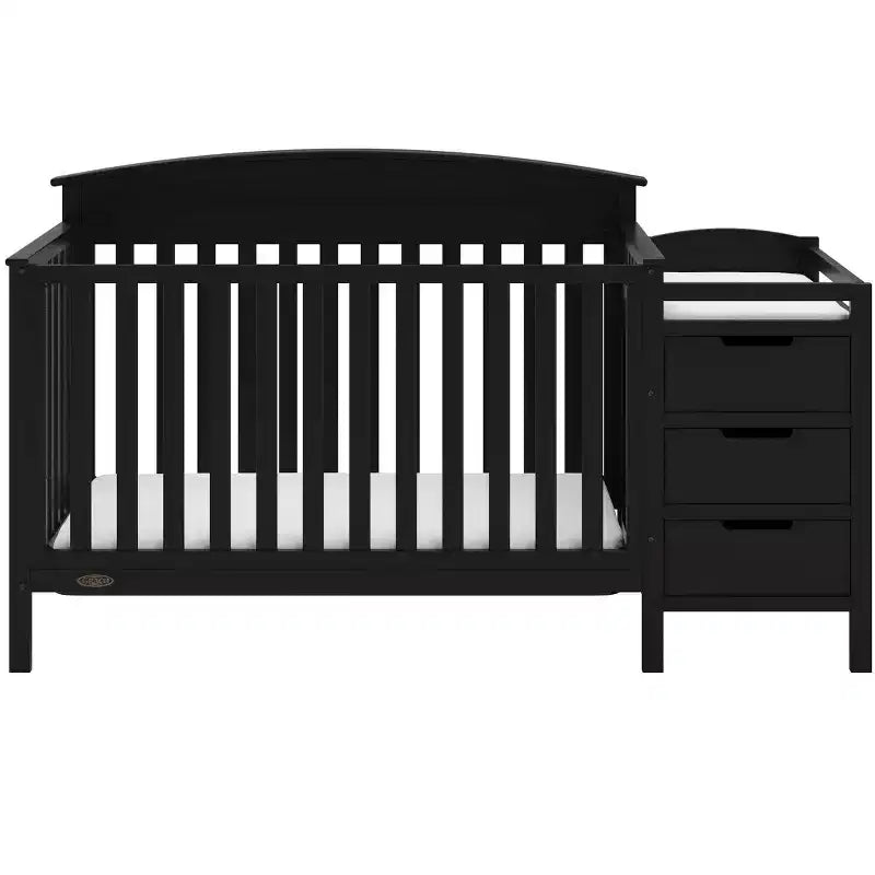 4-in-1 Convertible Crib and Changer with Attached Changing Table