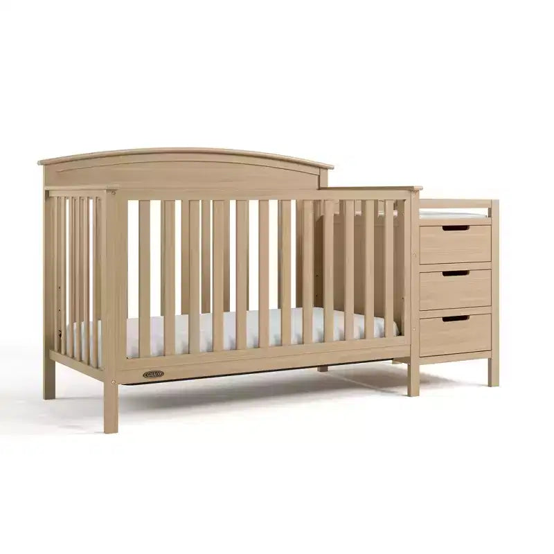 4-in-1 Convertible Crib and Changer with Attached Changing Table
