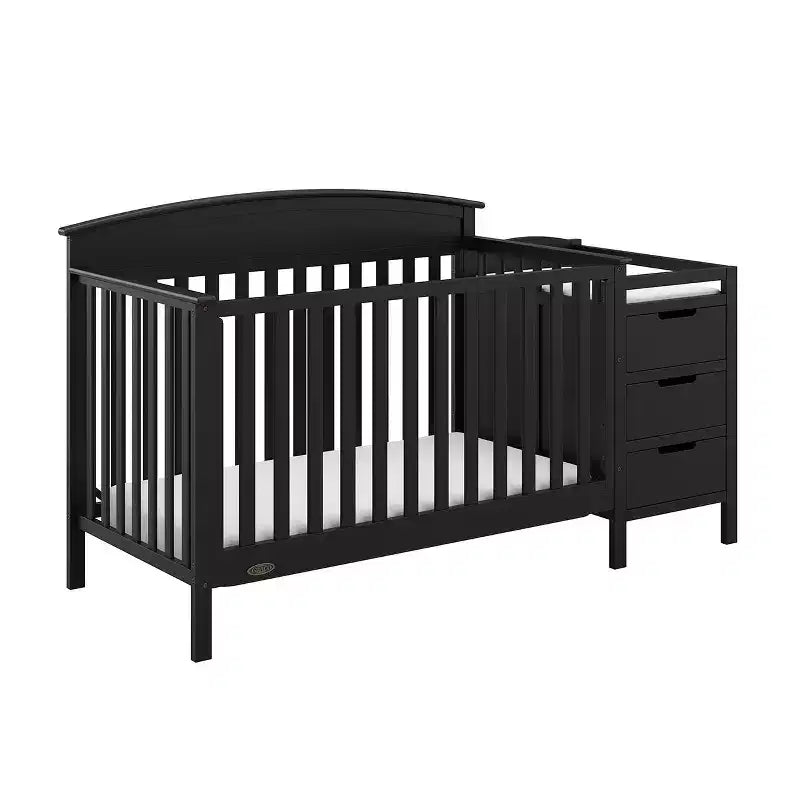 4-in-1 Convertible Crib and Changer with Attached Changing Table