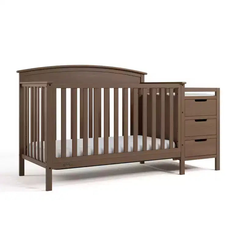 4-in-1 Convertible Crib and Changer with Attached Changing Table