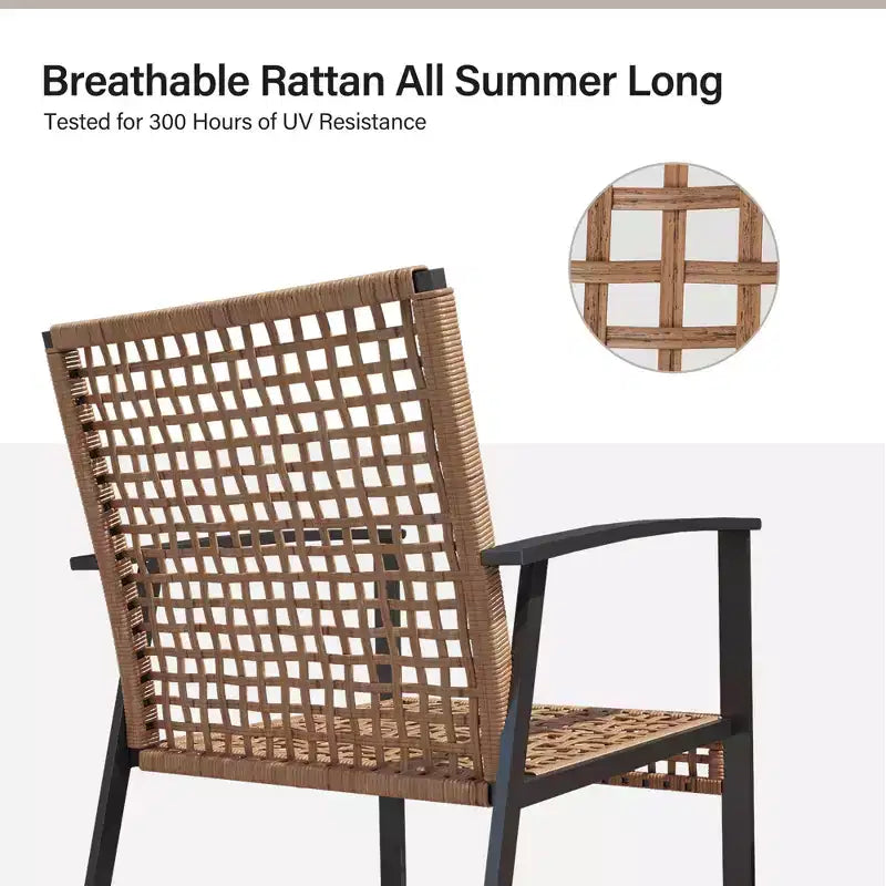 LAUSAINT HOME 4-delige rotan zitset, comfortabele extra ruime tuinmeubelset voor buiten
