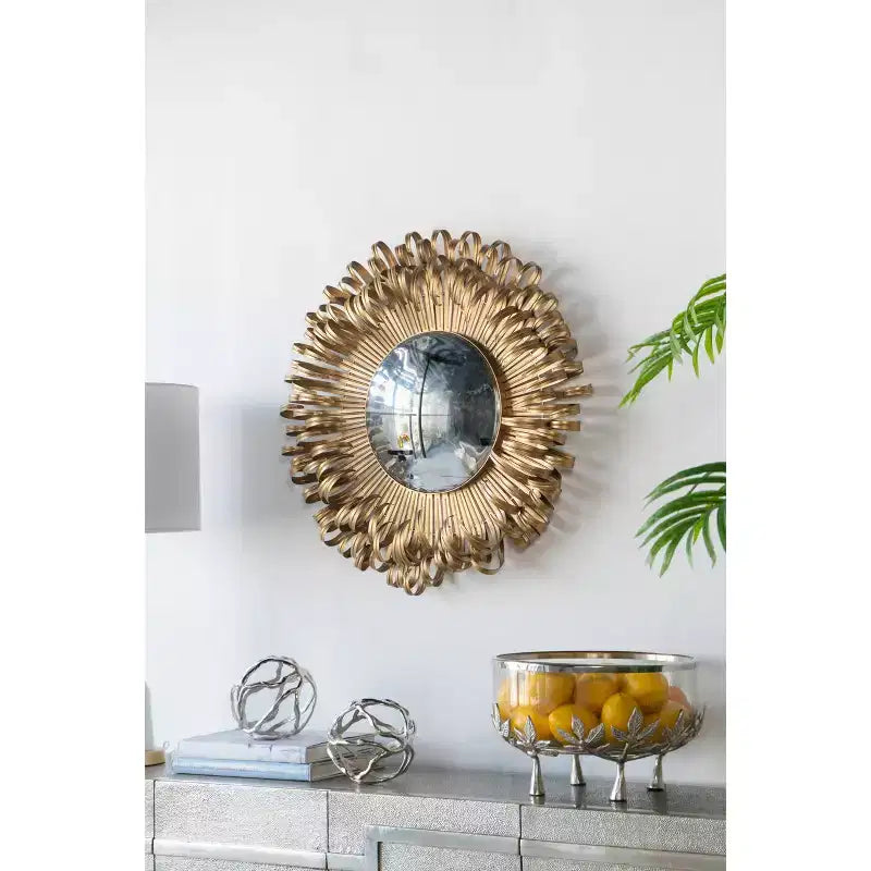 27 Inch Gold Sunburst Wall Mirror