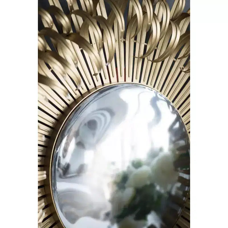 27-Inch Sunburst Wall Mirror with Gold Finish