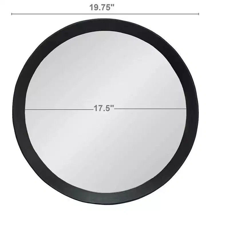 20-Inch Round Wall Mirror with Mango Wood Frame