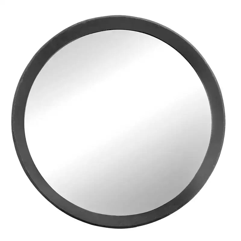 20-Inch Round Wall Mirror with Mango Wood Frame