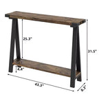 43.3" Farmhouse Console Table with 2-Tier Open Storage