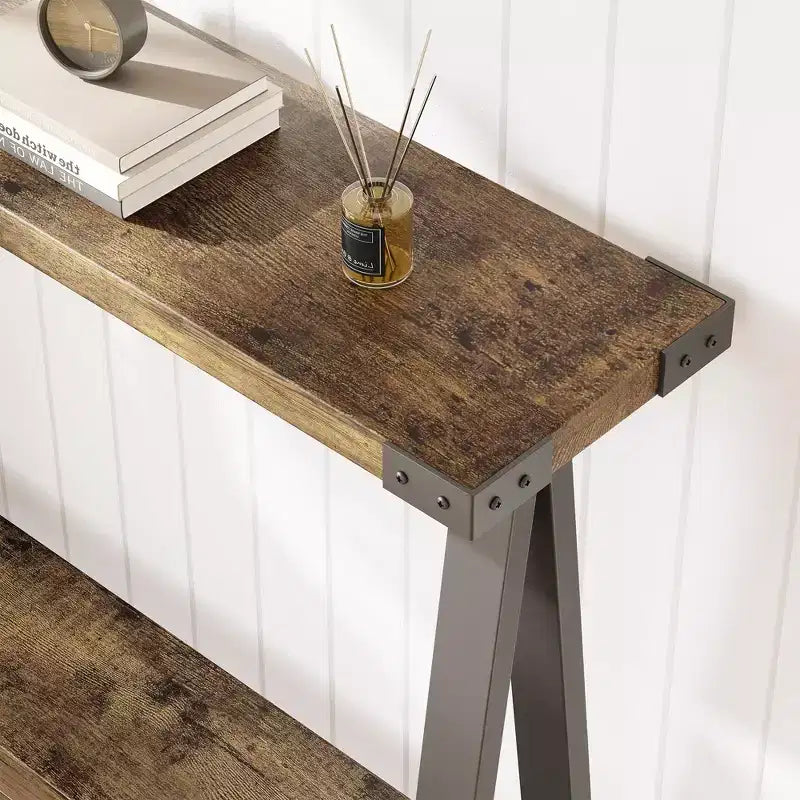 43.3" Farmhouse Console Table with 2-Tier Open Storage