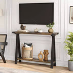 43.3" Farmhouse Console Table with 2-Tier Open Storage