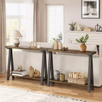 43.3" Farmhouse Console Table with 2-Tier Open Storage