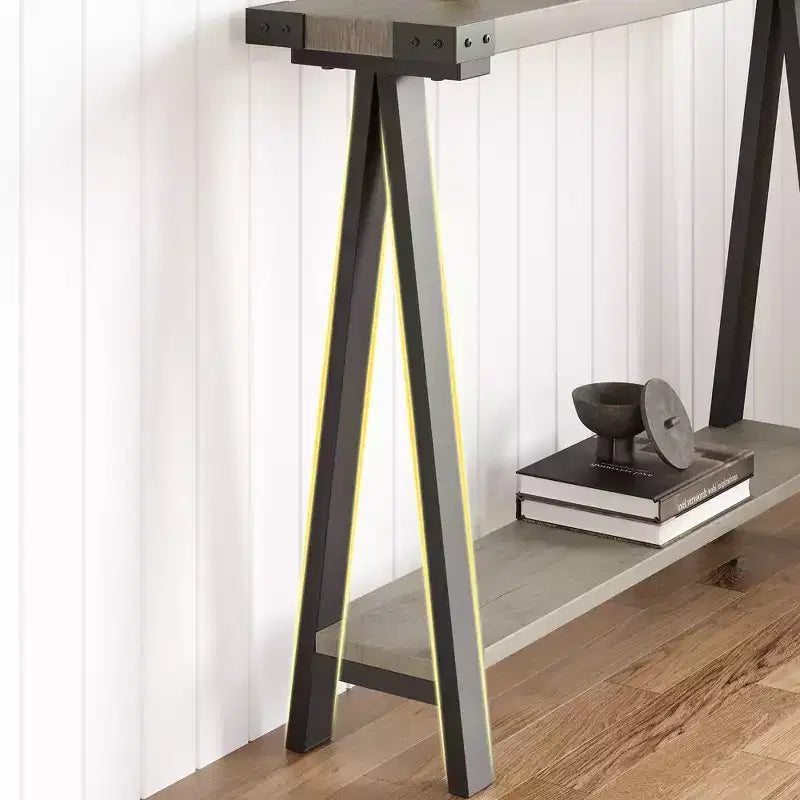 43.3" Farmhouse Console Table with 2-Tier Open Storage