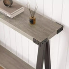 43.3" Farmhouse Console Table with 2-Tier Open Storage