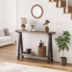 43.3" Farmhouse Console Table with 2-Tier Open Storage