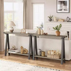 43.3" Farmhouse Console Table with 2-Tier Open Storage