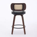 Set of 2 Rattan Counter Stools with Swivel Seat and Cane Back, 26'' Height