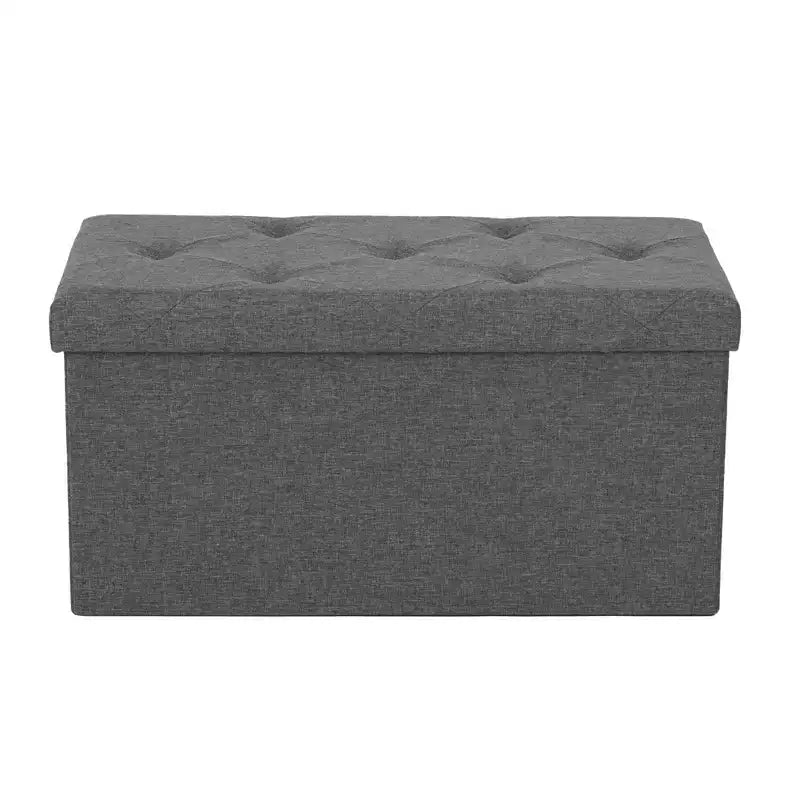 TUYOHW 30/43IN Ottoman with Storage, End of Bed Bench with Padded Seat, Folding Storage Bench with Large Capacity for Living Room, Bedroom