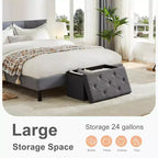 Storage Ottoman Bench with Padded Seat, Available in 30IN and 43IN
