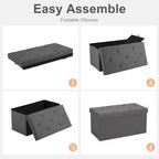 Storage Ottoman Bench with Padded Seat, Available in 30IN and 43IN