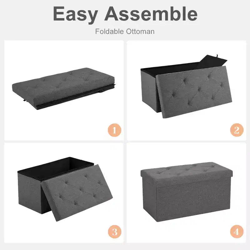 Storage Ottoman Bench with Padded Seat, Available in 30IN and 43IN