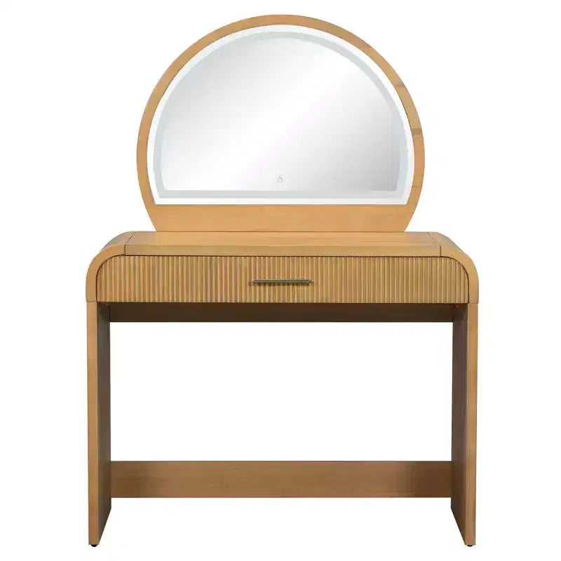 Makeup Vanity Table with Lighted Mirror and Drawer