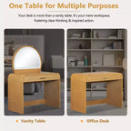 Makeup Vanity Table with Lighted Mirror and Drawer