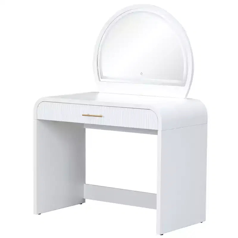 Makeup Vanity Table with Lighted Mirror and Drawer
