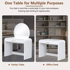 Makeup Vanity Table with Lighted Mirror and Drawer