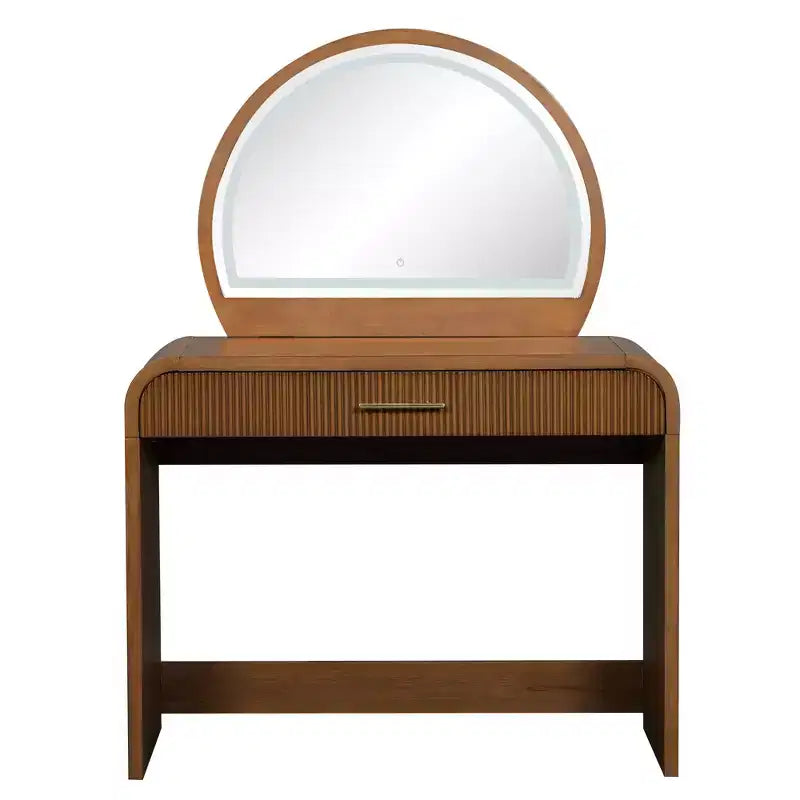Makeup Vanity Table with Lighted Mirror and Drawer