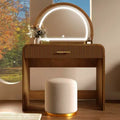 CLIHOME Makeup Vanity Table with Mirror Touch Screen Lighted Mirror, Dressing Table with Drawer