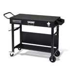 Karl Home Portable 4-Wheel Collapsible BBQ Prep Table Black Outdoor Grill Station
