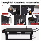 Portable 4-Wheel Collapsible BBQ Prep Table, Black