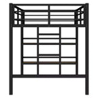 Twin Size Metal Loft Bed for Kids with Ladder and Guardrails, Black
