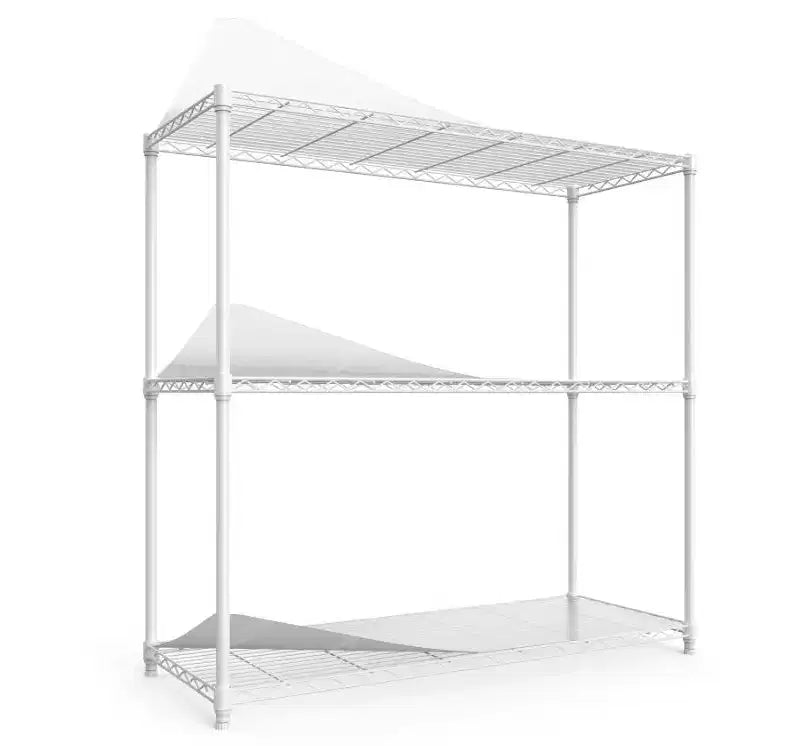 3-Tier VCI Solid & VCI Plastic Wire Shelving Unit - Corrosion-Resistant for Warehouse Storage