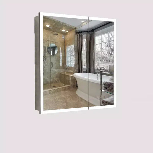 30" Modern Metal Medicine Cabinet with Mirror, LED Lights and 3 Color Temperatures