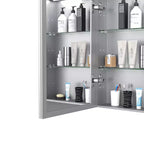30" Modern Metal Medicine Cabinet with Mirror, LED Lights and 3 Color Temperatures