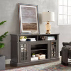58-Inch TV Stand with Cabinet and Open Shelves