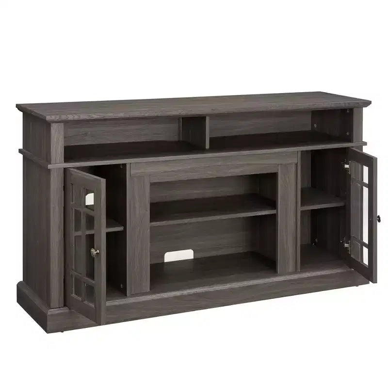 58-Inch TV Stand with Cabinet and Open Shelves