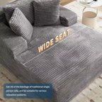 Oversized Corduroy Chaise Lounge Sofa Chair with Deep Seat for Living Room and Bedroom