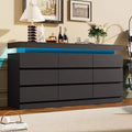 9 Drawer Dresser for Bedroom 63 Wide Chest of Drawers, Large TV Stand Multi-Function Home Organizer for Living Room, Entryway, Hallway