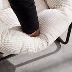 Modern Rattan Accent Rocking Chair with Padded Cushion and Steel Frame